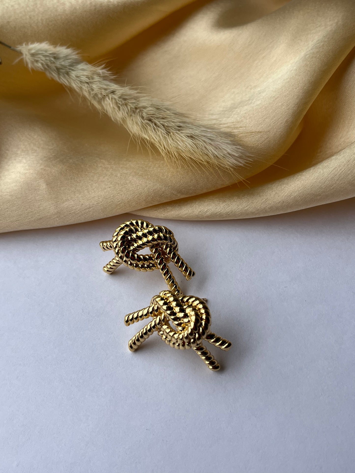 Rope Knot Gold Earrings