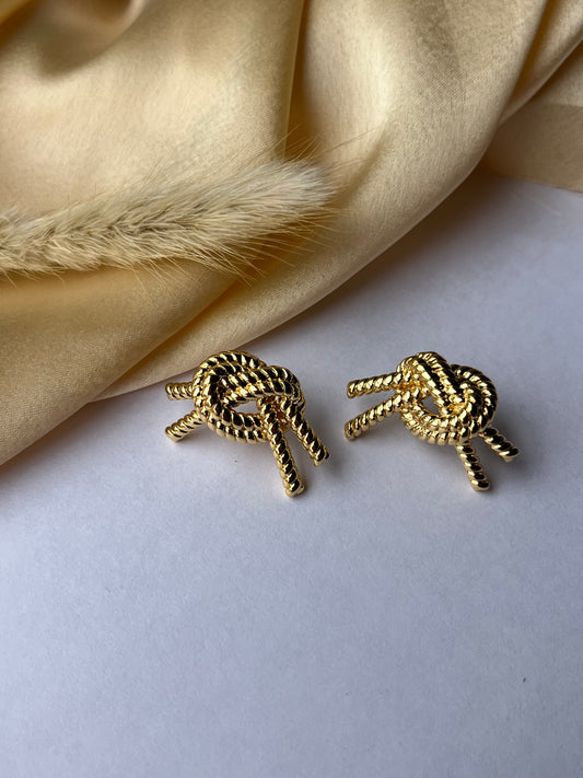 Rope Knot Gold Earrings