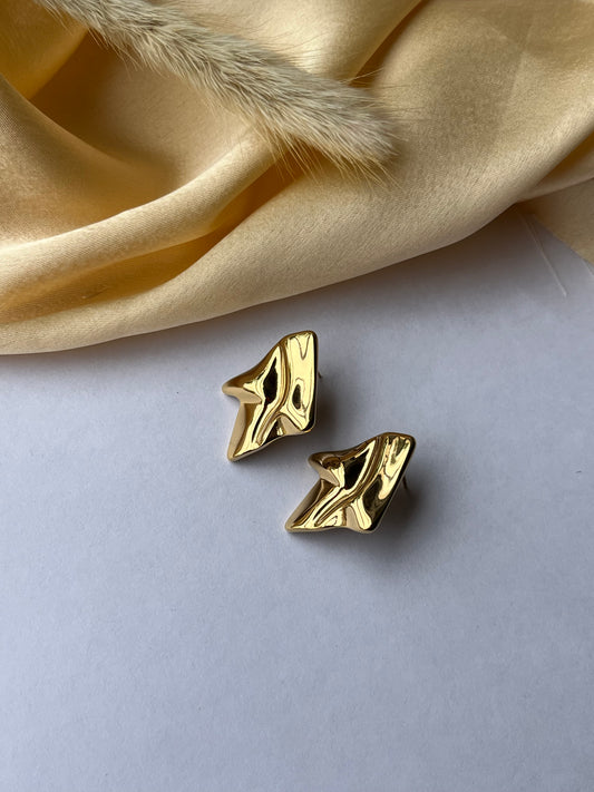 Abstract Crushed Gold Earrings