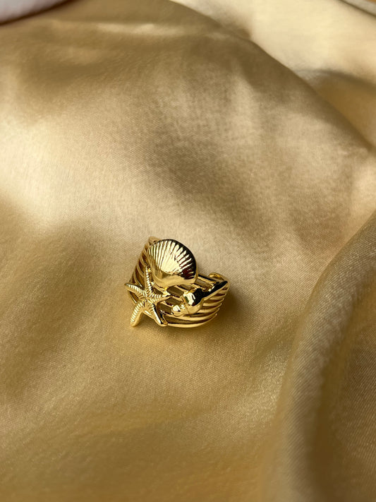 Beach Bonanza Stack gold ring