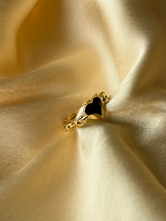 Heart Chain Gold Ring