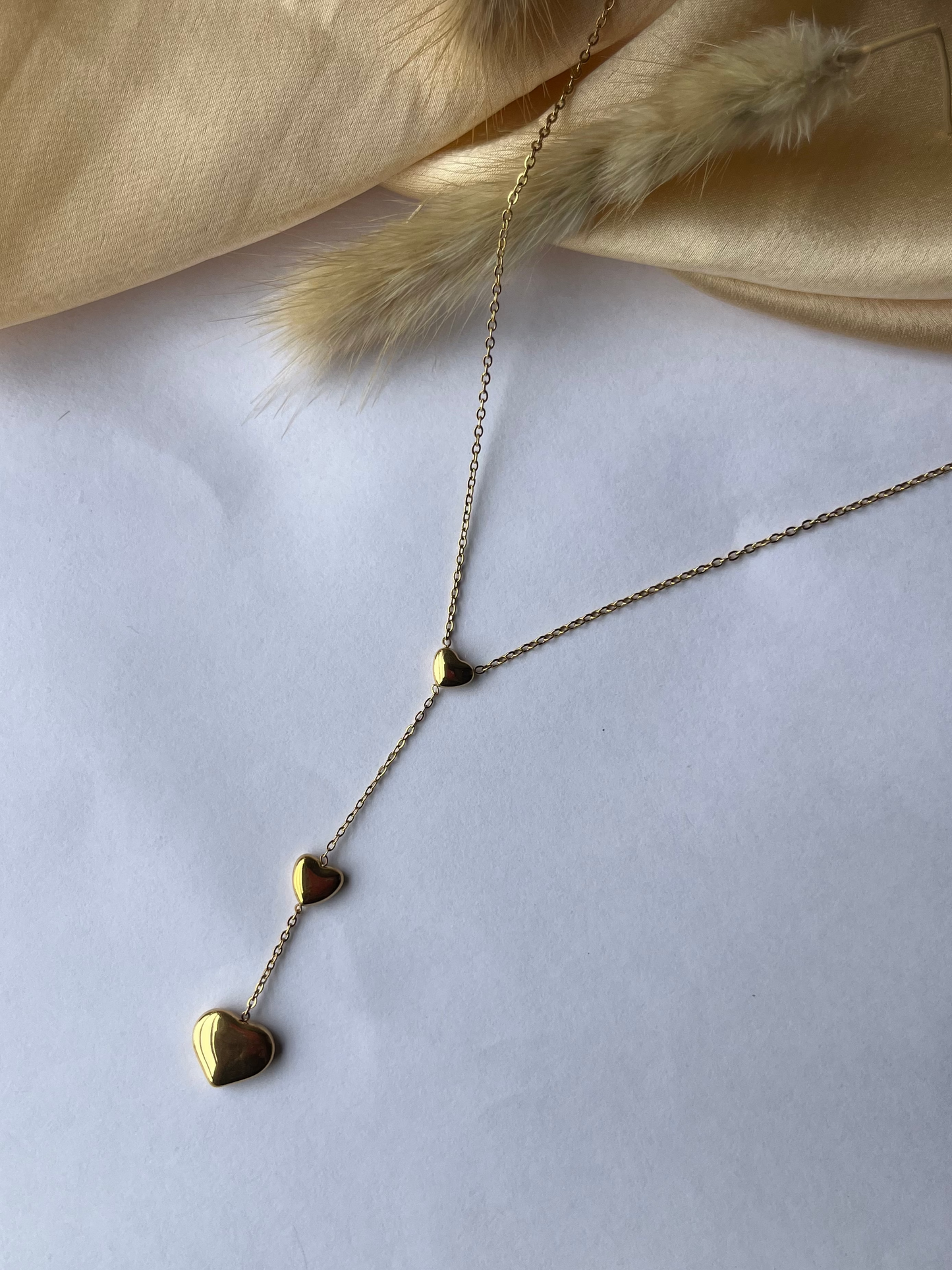 Golden Hearts Y-Necklace