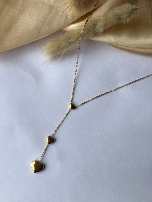 Golden Hearts Y-Necklace