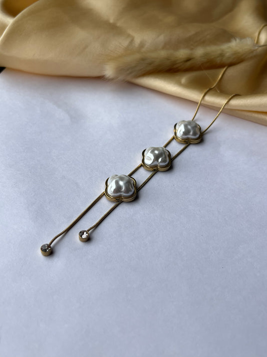 Mother of Pearl Clover Y- Necklace