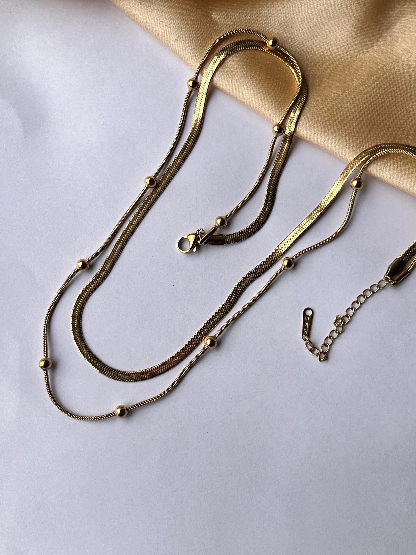Golden Dual Chain Necklace