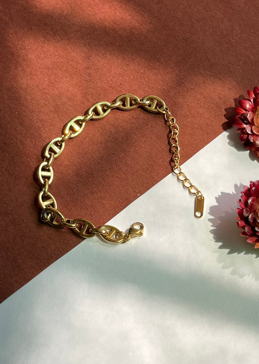 Chunky Broad Gold Bracelet
