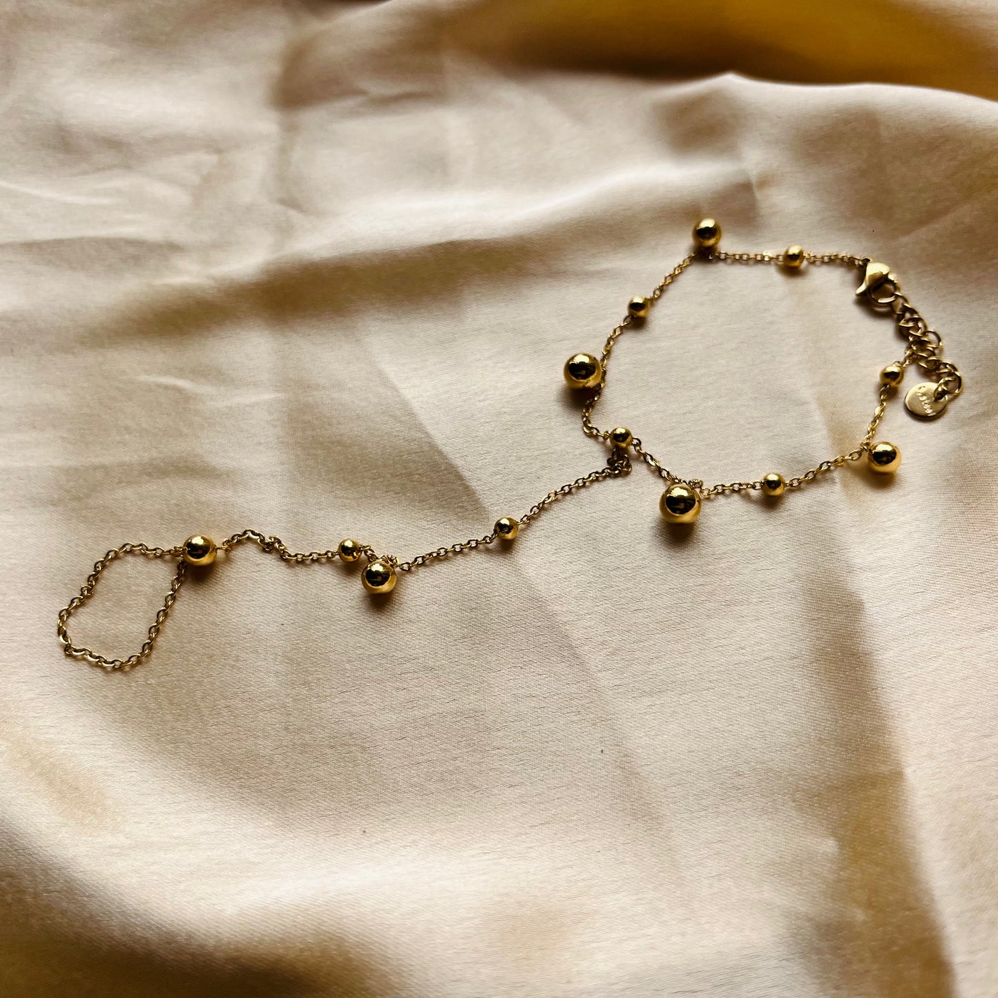 Golden Bead Hand Chain