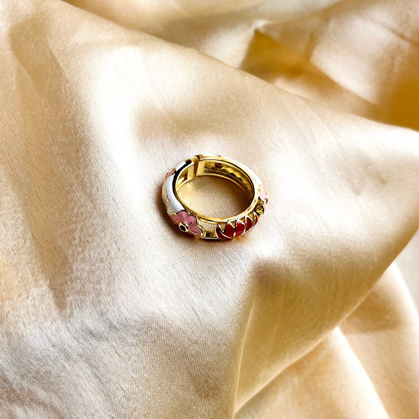 Gulnaar Minakari Floral Ring