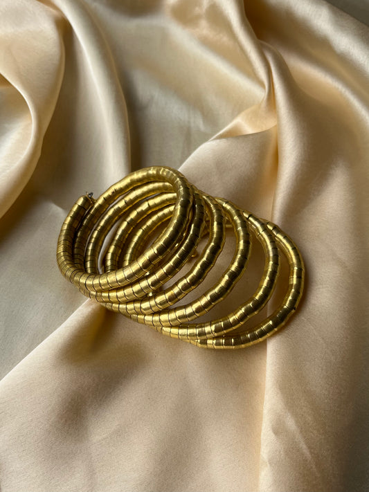 Solstice Brass Coil Bangles