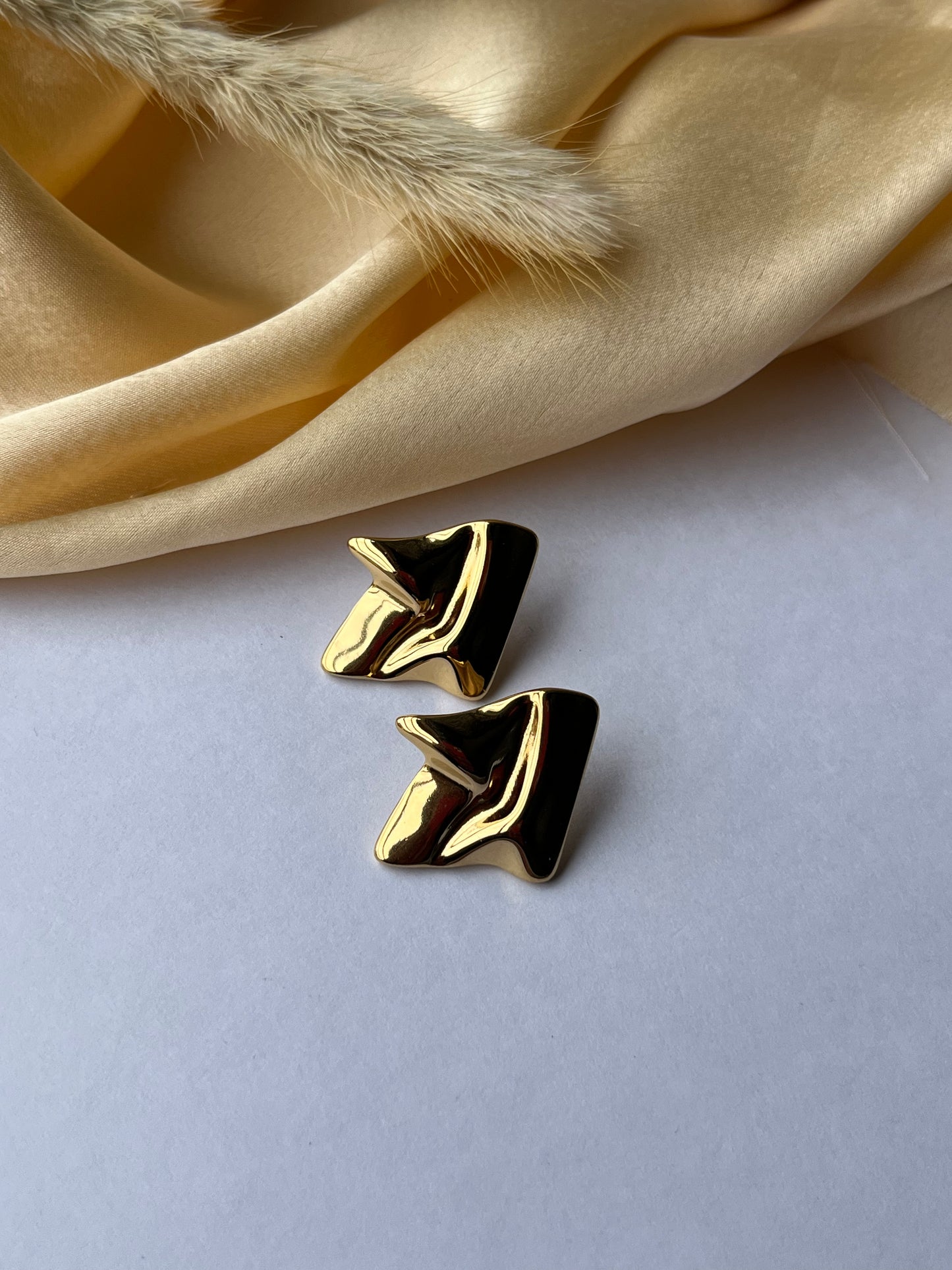 Abstract Crushed Gold Earrings