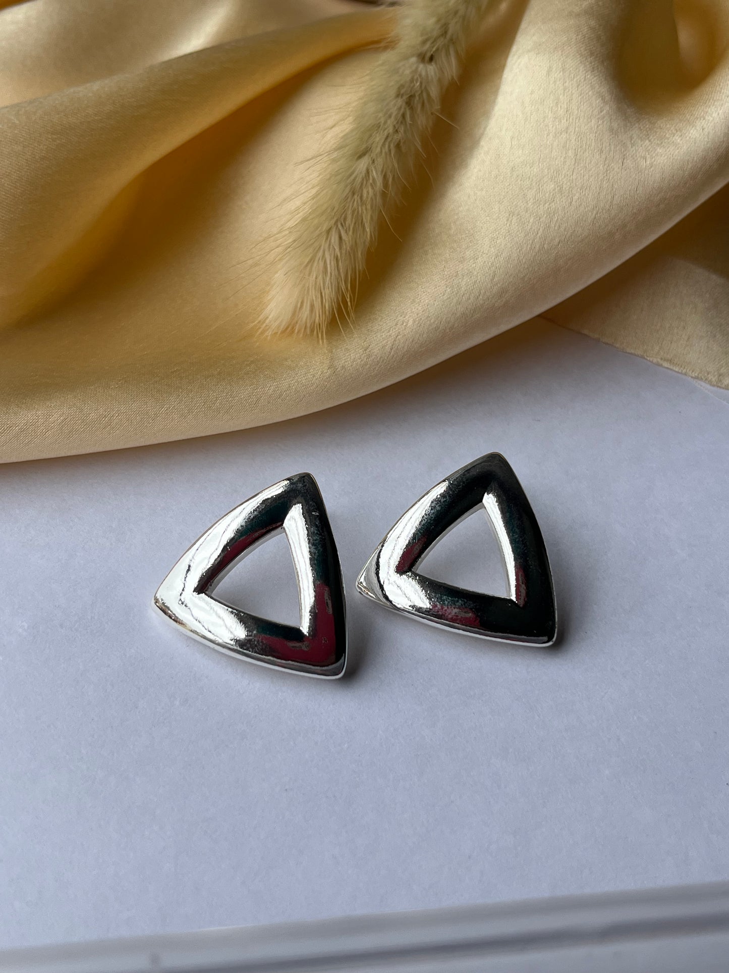 Triangle Luna Silver Earrings