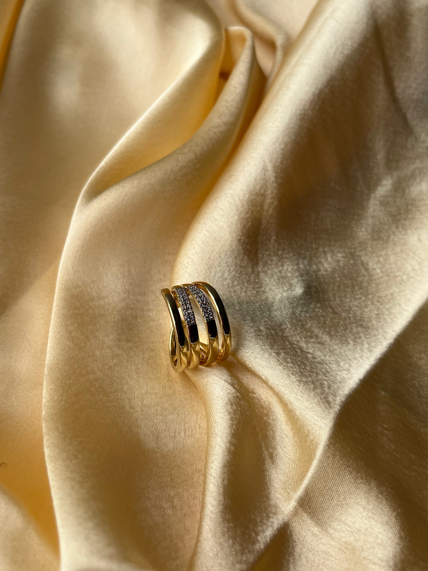 Stacked Diamond Gold Ring