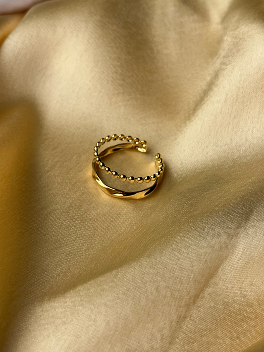 Dual Band Delicate gold ring