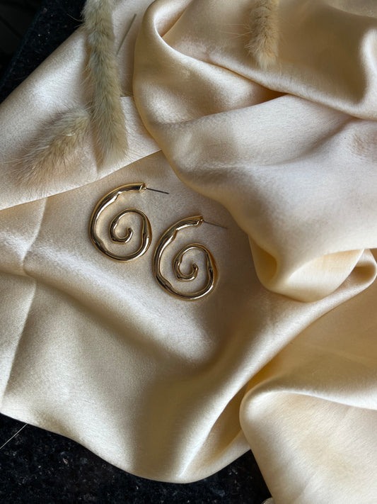 Celestial Spiral Hoops Earrings