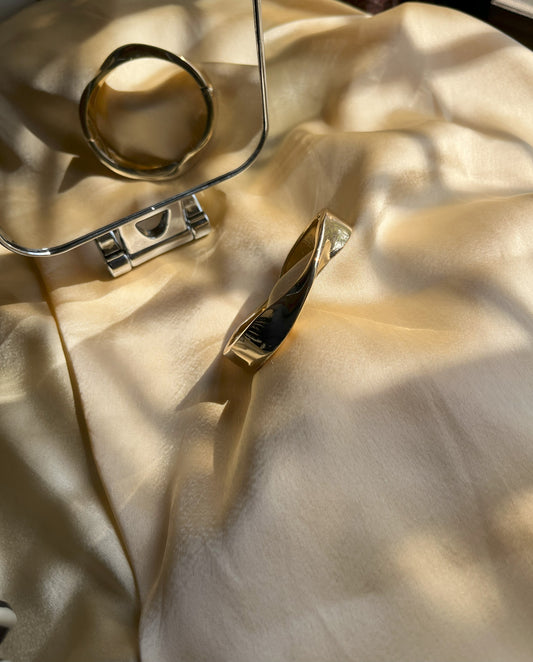 Elegant Twist Golden Cuff Bracelet