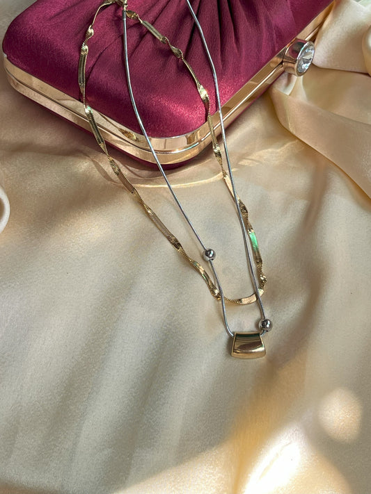 Double Layer Two Tone Necklace