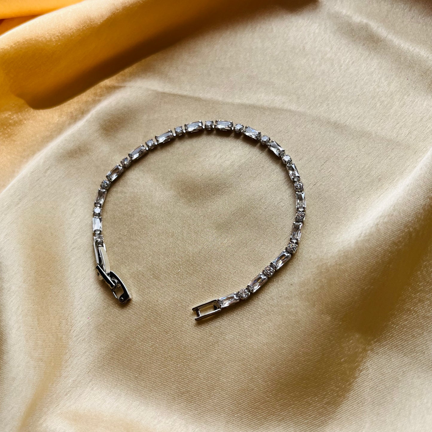 Sleek Silver Tennis Bracelet