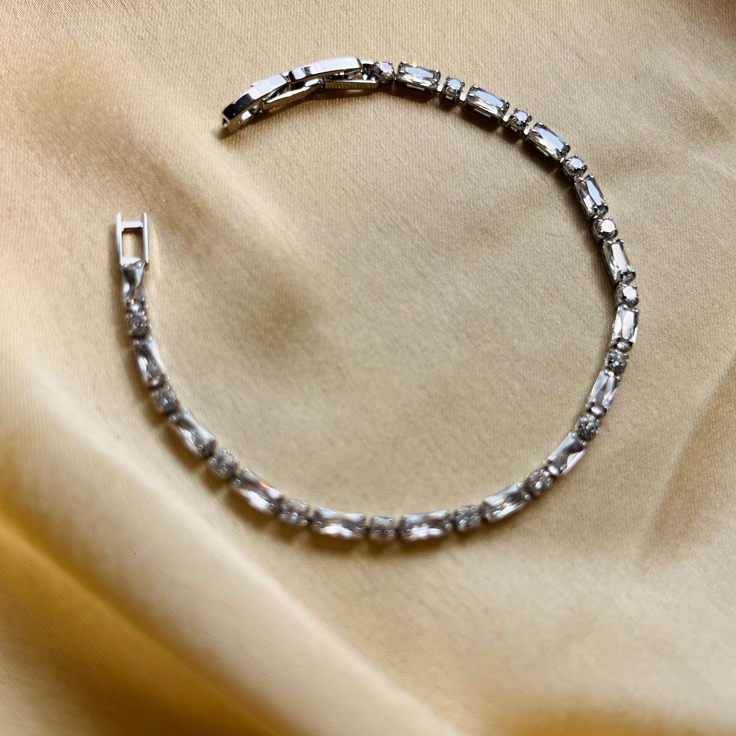 Sleek Silver Tennis Bracelet