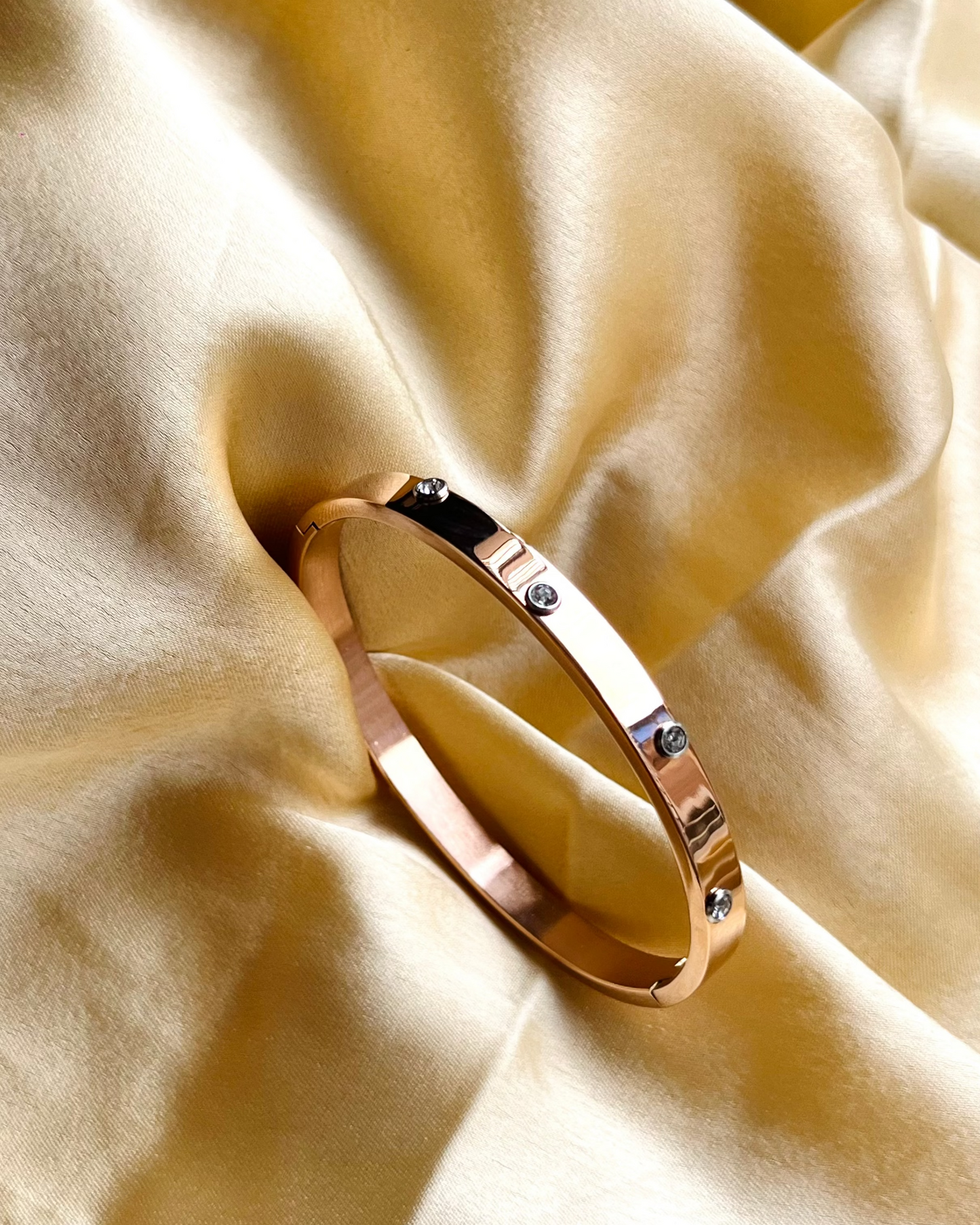 Rose Stone Cuff Bracelet