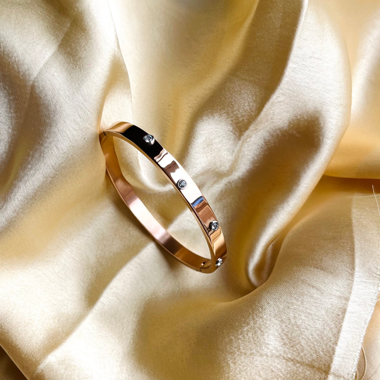 Rose Stone Cuff Bracelet