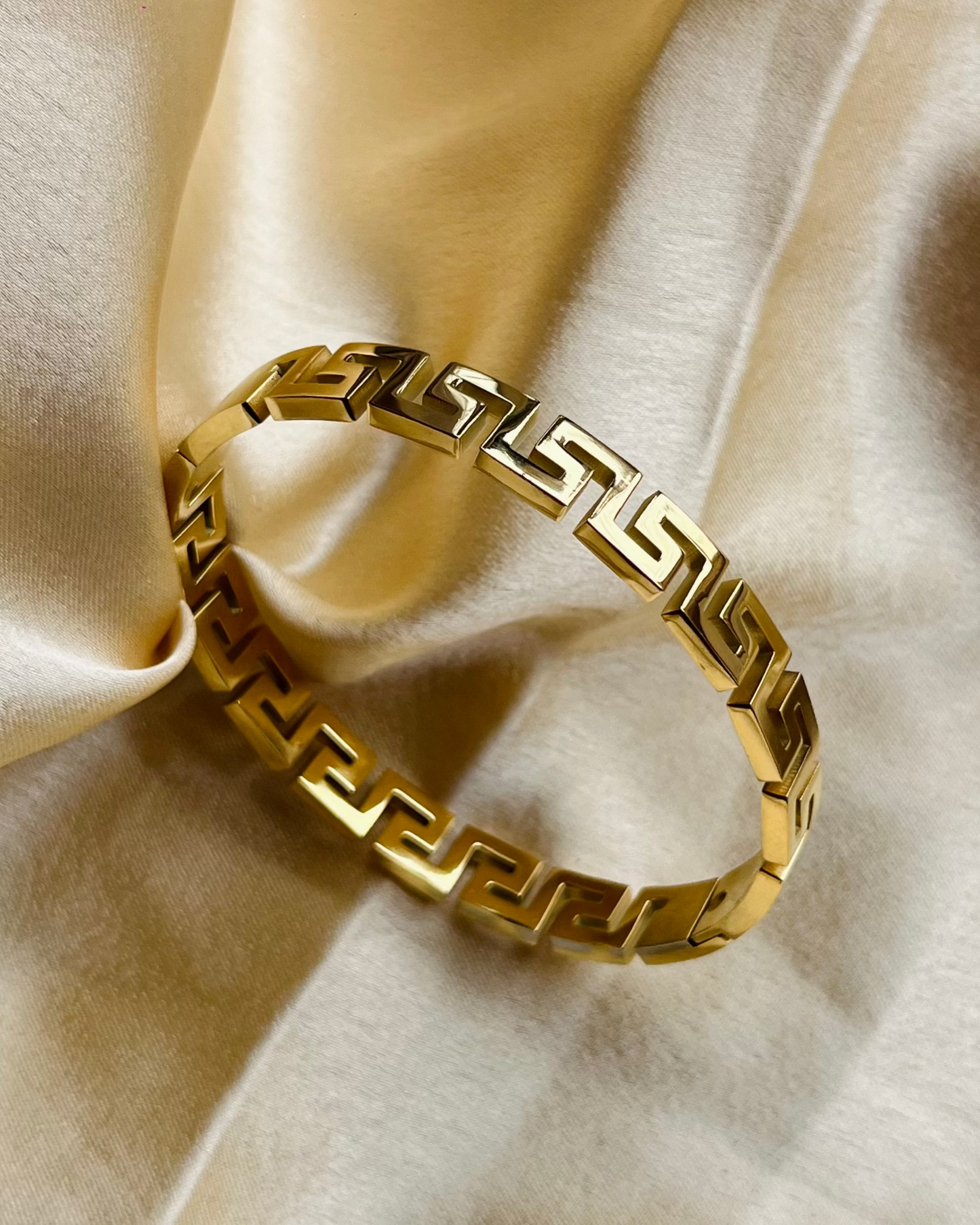 Golden Meander Link Cuff