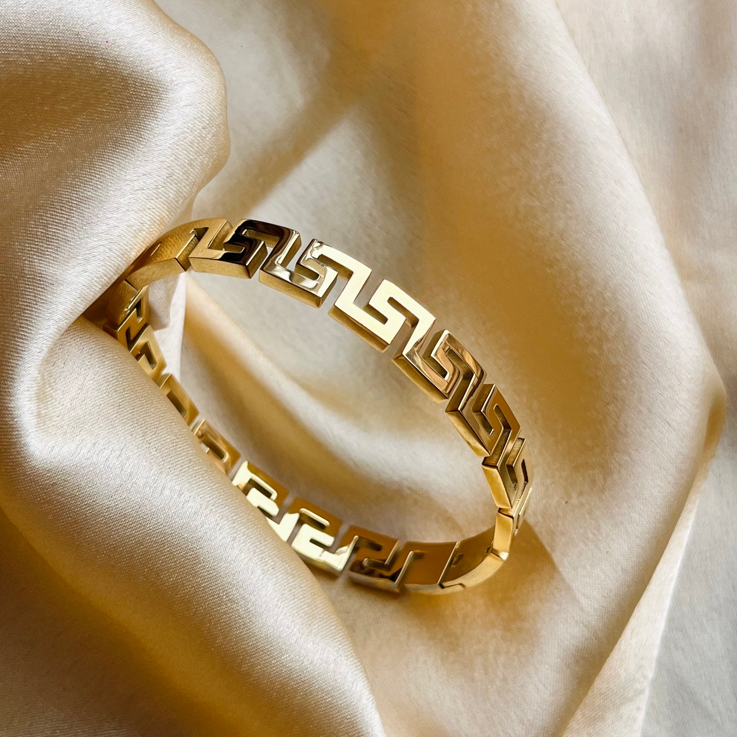 Golden Meander Link Cuff