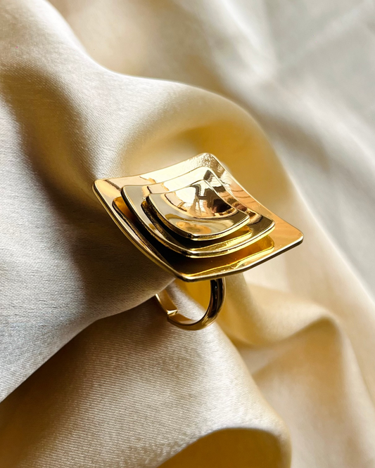 Strata Square Statement Ring