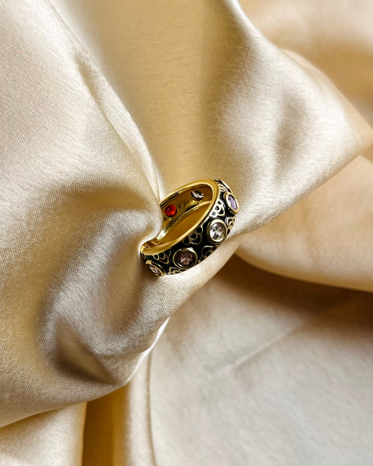 Noir Ember Minakari Ring