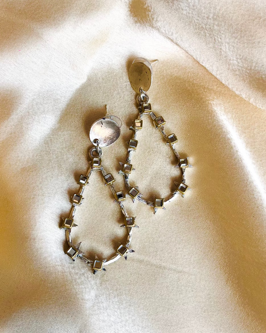 Silver Nova Kundan Star Drops