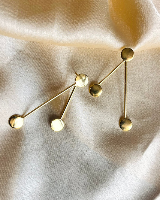 Twin Line Circle Earrings